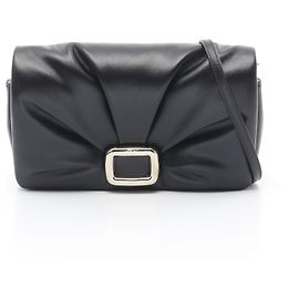 Roger Vivier Viv Shock Leather Shoulder Bag Black