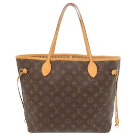 Louis Vuitton Neverfull MM Monogram Tote Bag Braun