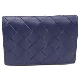 Bottega Veneta Calf Intrecciato Card Case 605720 Blue