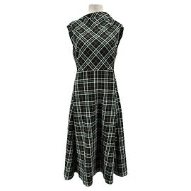 Zara Langes grünes Tartan-Kleid Grün