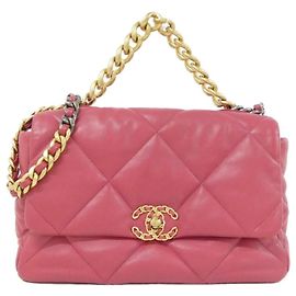 Bolsa de Ombro Chanel 19 Rosa