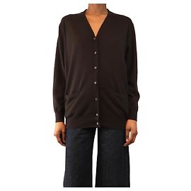 Prada Brauner Taschen-Cardigan - Größe UK 6 Braun