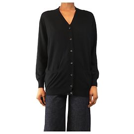 Prada Schwarzer Taschen-Cardigan - Größe UK 6 Schwarz