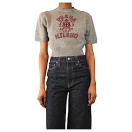 Prada Grauer kurzärmeliger Pullover - Größe UK 8 Grau