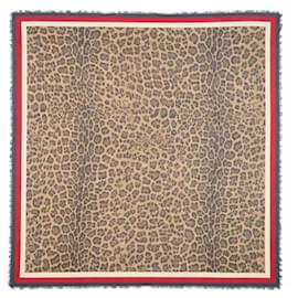 Gucci Sciarpa leopardata Marrone