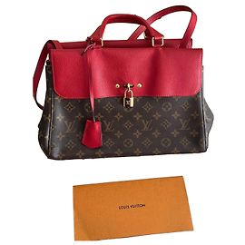 Bolsa Louis Vuitton em couro Monogram e couro texturizado vermelho Marrom Vermelho