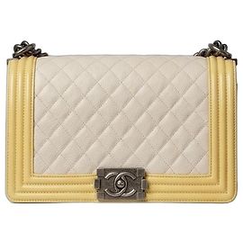 Chanel Boy Flap Bag Cream Leather Cream