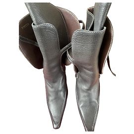 Bottega Veneta Black leather ankle boots with heel Black