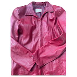 Autre Marque Red leather biker jacket Red