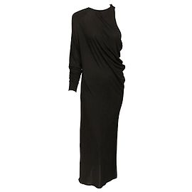 Versace Drapiertes Kleid mit einem Ärmel Schwarz
