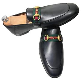 Mocassini in pelle Gucci Horsebit Nero