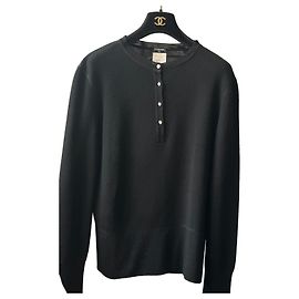Chanel Polo Pullover aus schwarzem Kaschmir Schwarz
