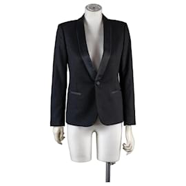 Saint Laurent Black jacket with satin lapels Black