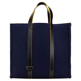 Bolsa tote de lã e couro Fendi azul marinho Azul marinho