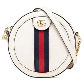 Bolsa de ombro cruzada com corrente Ophidia da Gucci Branco Vermelho Azul marinho