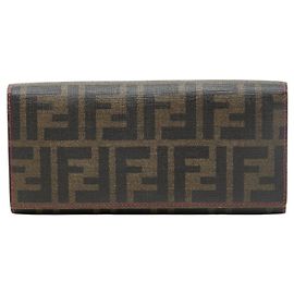 Fendi Zucca Tri-fold Wallet Brown