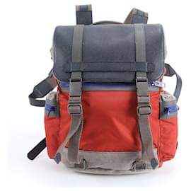 Dolce & Gabbana Leather Nylon Backpack Red