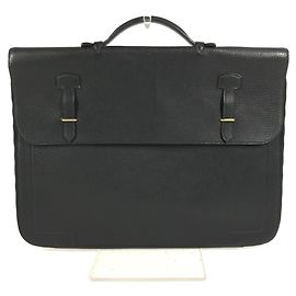 Sac à main vintage Serviette Hermès Noir