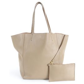 Céline Sac cabas Phantom moyen en cuir Celine Beige