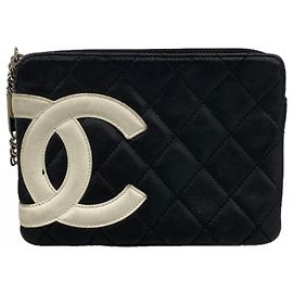Chanel Cambon Lammleder Tasche Schwarz