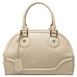 Louis Vuitton Bowling Montaigne PM en Épi Blanc Blanc Écru
