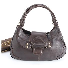 Bolso Tote de Cuero Tod's Castaño Marrón oscuro