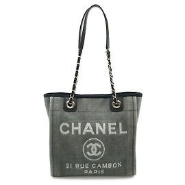 Chanel Deauville Tote Bag Brown Black