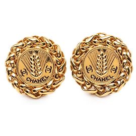 Orecchini Clip di Grano e Riso Chanel D'oro