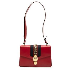 Gucci Sherry Line Sylvie Schultertasche Rot Mehrfarben
