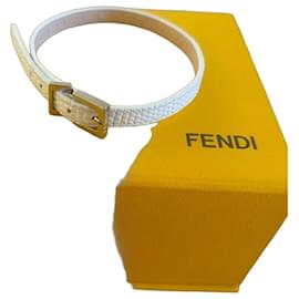 Fendi Armband aus Weißem Leder Weiß