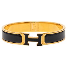 Hermès Hermes Click H PM Glitter Bangle Black Golden