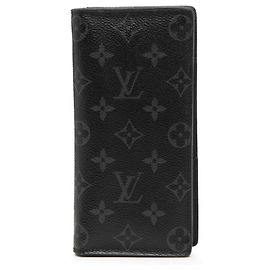 Cartera Larga Brazza Monogram Eclipse Louis Vuitton Castaño Negro