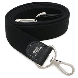 Hermès Hermes Black Canvas and Leather Shoulder Strap Black