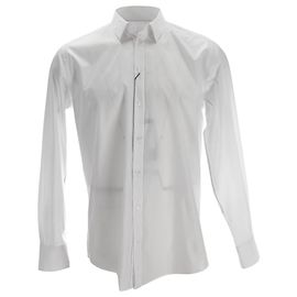 Camisa de manga larga con botones Martini Dolce & Gabbana en algodón blanco Blanco Crudo