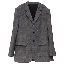 Céline Celine Houndstooth Blazer in Grey Wool Grey