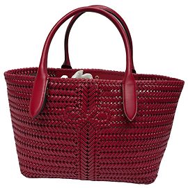 Bolsa tote trançada Neeson em couro bordô da Anya Hindmarch Vermelho Bordeaux