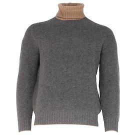 Gestrickter Rollkragenpullover aus grauem Kaschmir von Brunello Cucinelli Grau
