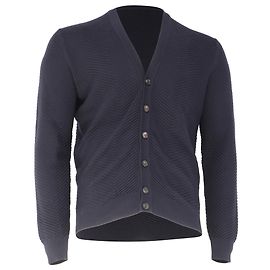 Ermenegildo Zegna Knitted Buttoned Cardigan in Navy Blue Wool Blue Navy blue
