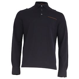 Ermenegildo Zegna Polo a maniche lunghe Zegna in cotone blu navy Blu Blu navy