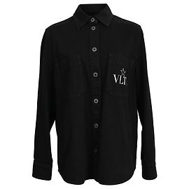 Valentino Garavani Camicia Valentino VLTN con stampa a stella in denim nero Nero