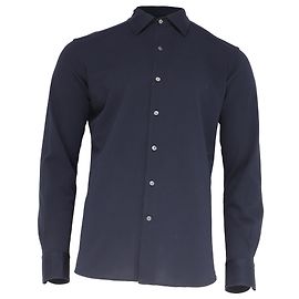 Ermenegildo Zegna Zegna Langarmhemd mit Knöpfen aus navyblauer Baumwolle Blau Marineblau