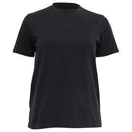 Camiseta de algodão preta com logo bordado Burberry Preto