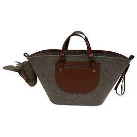 Anya Hindmarch Donkey Felt Tote Bag in Brown Wool Brown Red