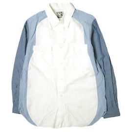Autre Marque Camisa de algodão com gradiente de manchas de tinta Branco Azul