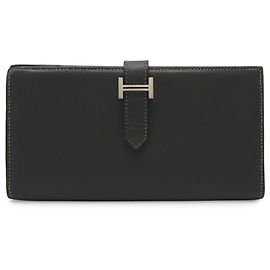 Hermès Hermes Bearn Soufflé Bi-fold Long Wallet Brown