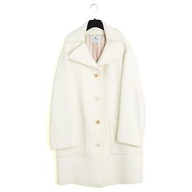 Etro 2023 Oversized Coat FR36 Ecru Wool Mid Season Coat UK8 US6 NWT Cream