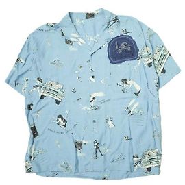 Autre Marque Camicia ALOHA STRONG WOMEN & RUSS in Rayon Porter Classic Blu