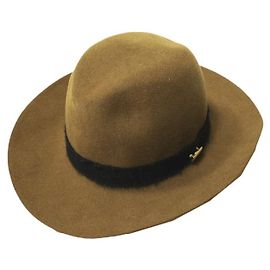 Autre Marque maniera Shaggy Ribbon Hat Wool Hat Brown Camel