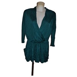 Top Patrizia Pepe Vert Pétrole Style Mini Robe Vert