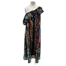 Autre Marque Buntes Pailletten-Kleid Mehrfarben